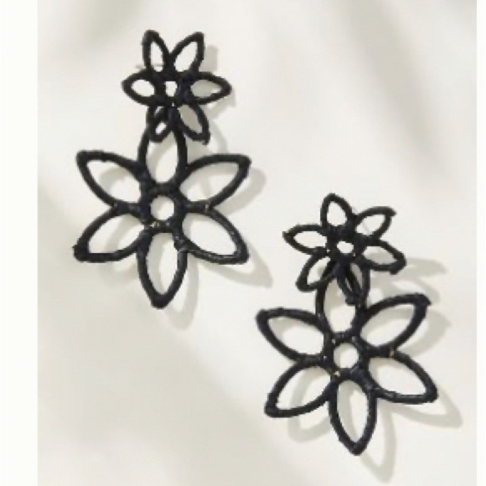Anthropologie Double Raffia Earrings